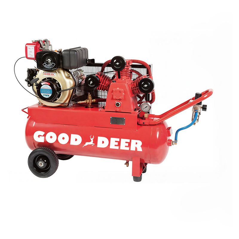 Heavy Duty Diesel Movable Piston Type Air Compressor
